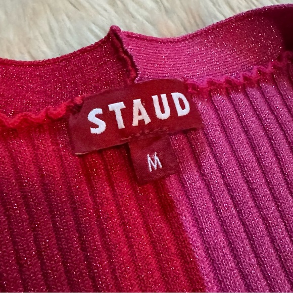 STAUD Red and Pink Ribbed Knit Dress - Picture 5 of 5